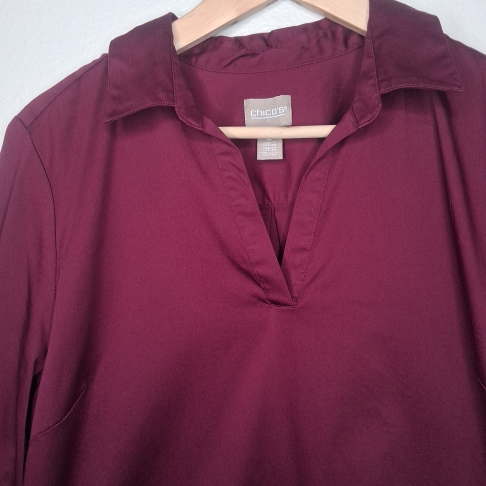 Chico's Pullover Tunic Top Side Button Detail Bur… - image 5